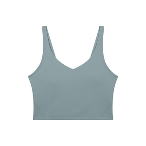 Women's V-Neck Yoga Sports Bra – Seamless Medium Support Workout & Activewear Bra