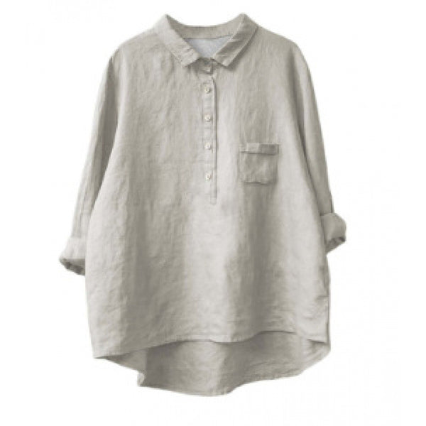 Printed Hawaiian Long-Sleeve Shirt For Women