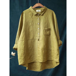 Printed Hawaiian Long-Sleeve Shirt For Women