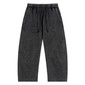 Snow Wash Drawstring Cotton Pants