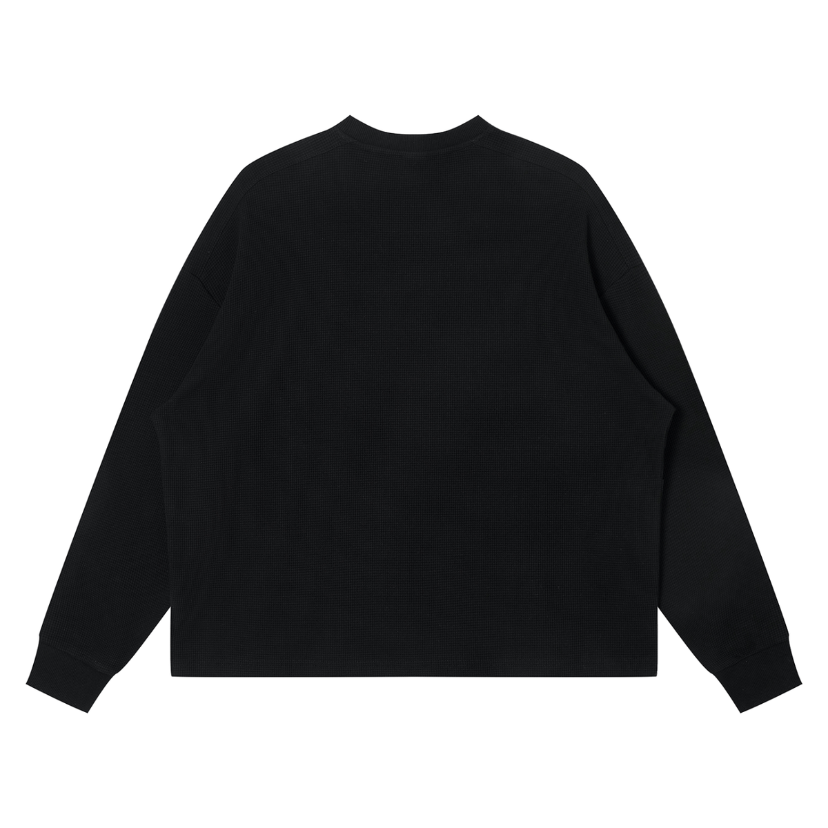Unisex Waffle Boxy Long Sleeve T-Shirt – Oversized Textured Streetwear Tee
