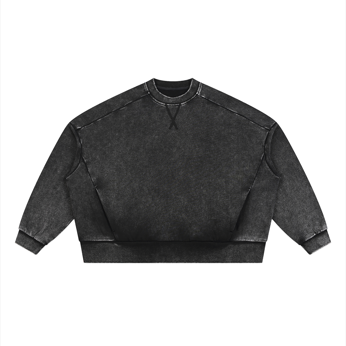 Unisex Mineral Wash Boxy Sweatshirt – Oversized Heavyweight Vintage Streetwear Crewneck