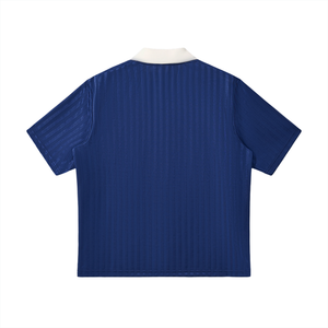 Contrast Collar Striped Soccer Jersey