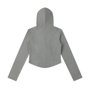 Women's Slim Cropped Full-Zip Hoodie – Fitted Athleisure Sweatshirt