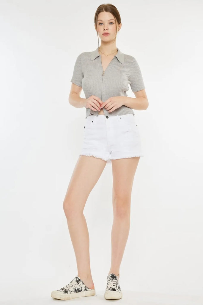 KANCAN raw hem distressed denim shorts – bold casual streetwear – MYN2O

