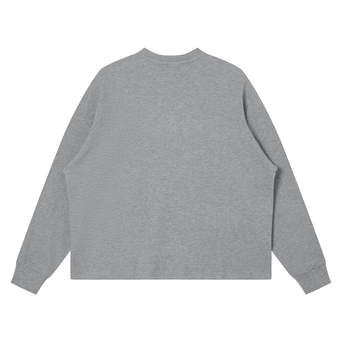 Unisex Waffle Boxy Long Sleeve T-Shirt – Oversized Textured Streetwear Tee