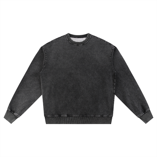 Snow Wash Oversized Crewneck Sweatshirt
