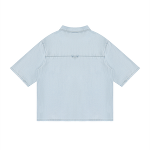 Unisex Vintage Wash Lyocell Drop Shoulder Shirt – Oversized Premium Button-Up