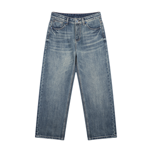 Men's Vintage Wash Straight Leg Denim Jeans