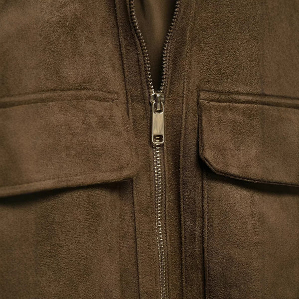 Retro Workwear Chic Comfortable Casual Stand-collar Zip-up Slim-fit Jacket With Pockets