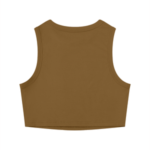 Women's Tight Crew Neck Crop Tank Top – Slim Fit Essential Sleeveless Top