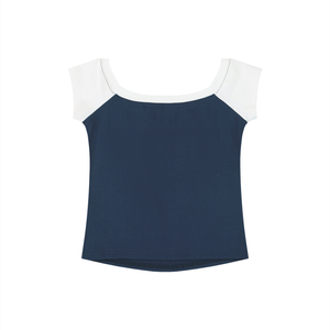 Women's Off-the-Shoulder Crop T-Shirt – Slim Fit Casual Fashion Top