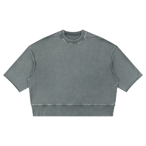 Unisex Mineral Wash Boxy Raw Edge T-Shirt – Premium Oversized Streetwear Tee