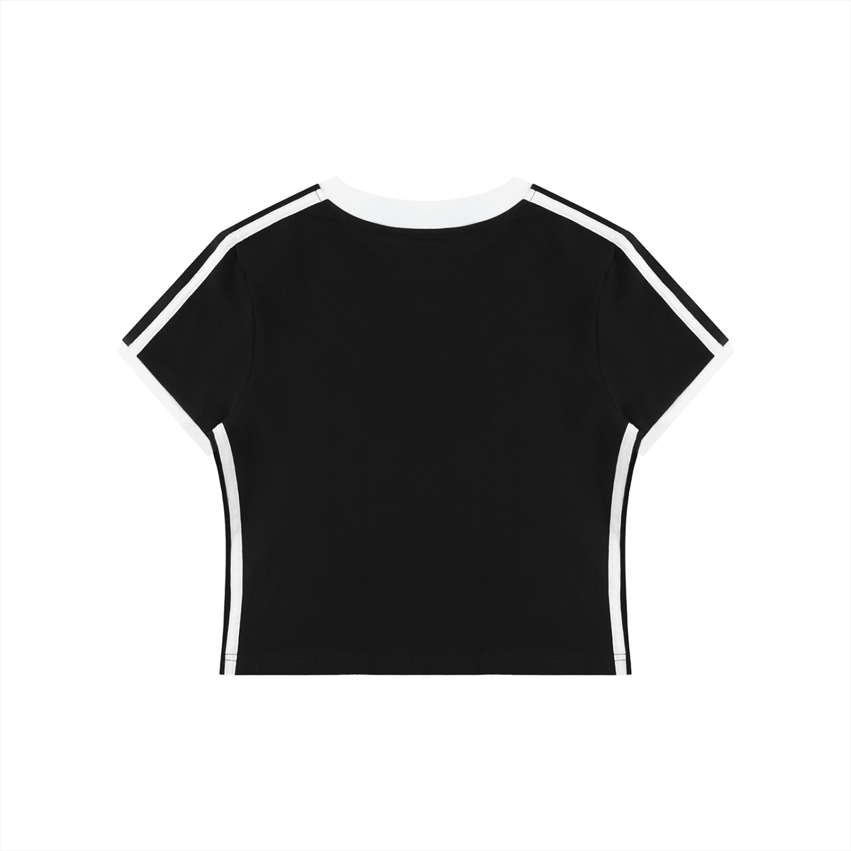 Women's Retro Binding V-Neck Crop T-Shirt – Slim Fit Vintage Crop Top