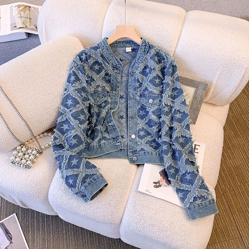 Loose-fitting  Cropped Jacket For Petite Women