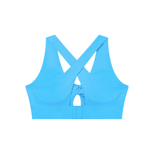 Women's Twist Front V-Neck Sports Bra – Seamless Medium Support Activewear Bra