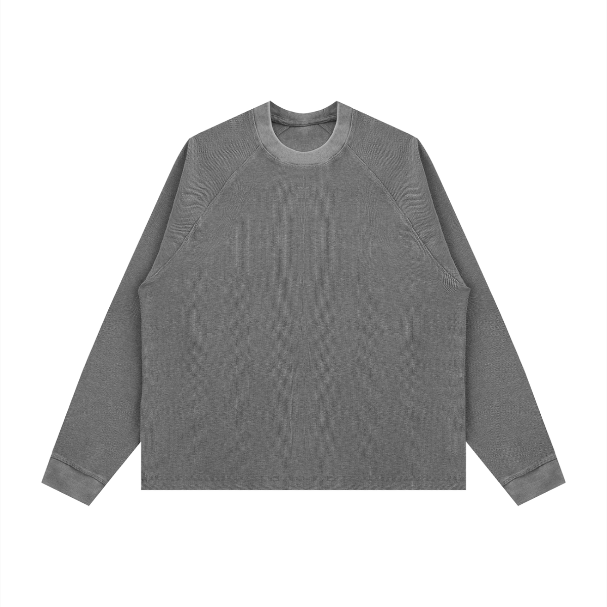 Unisex Vintage Wash Boxy Waffle T-Shirt – Oversized Textured Streetwear Tee
