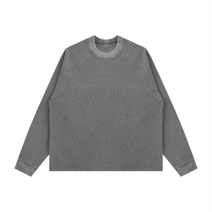 Unisex Vintage Wash Boxy Waffle T-Shirt – Oversized Textured Streetwear Tee