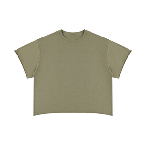 Unisex Boxy Raw Edge T-Shirt – Oversized Premium Cotton Streetwear Tee