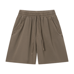 Unisex Vintage Wash Raw Edge Shorts – Oversized Streetwear Sweat Shorts