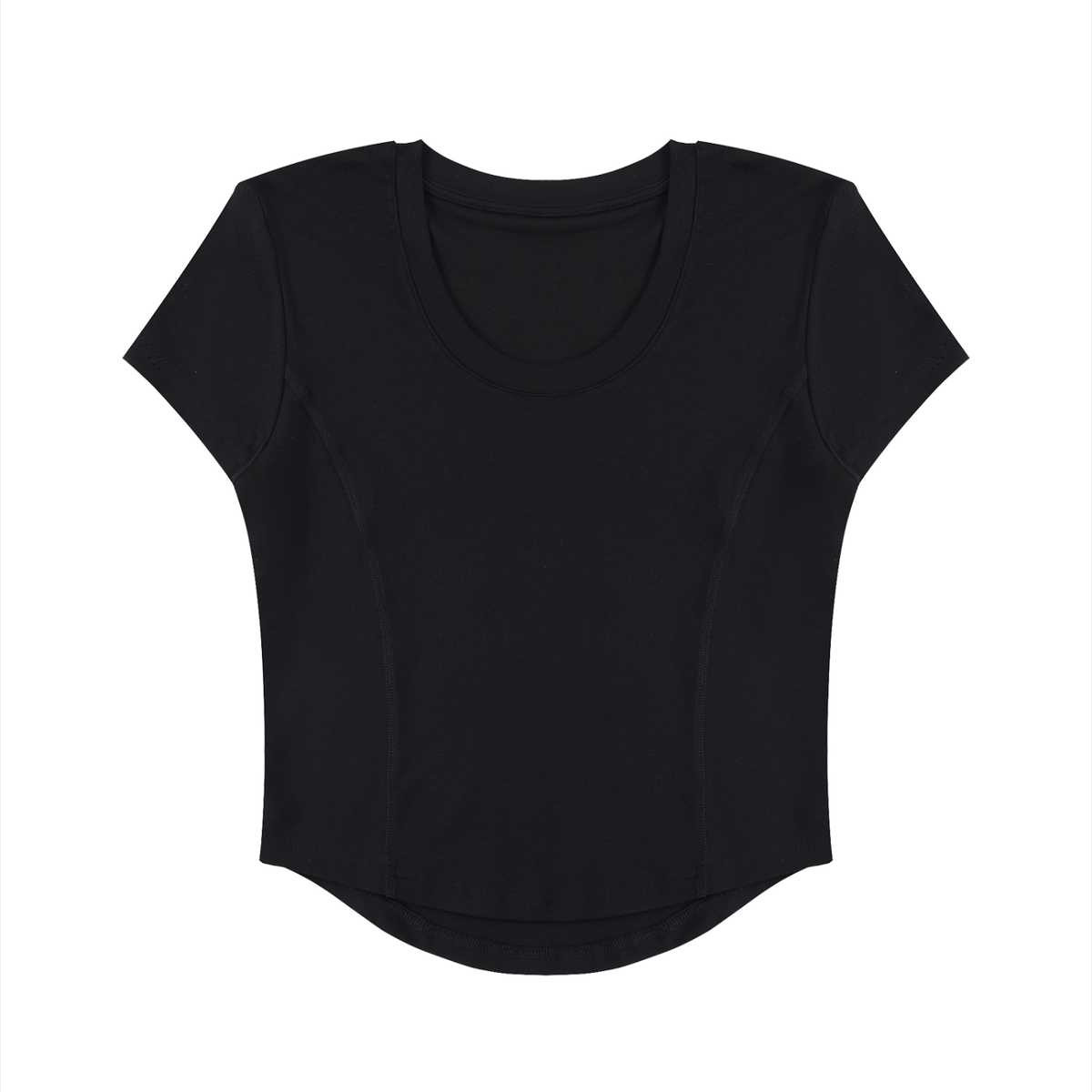 Women's Paneled Crop T-Shirt – Slim Fit Casual Streetwear Tee