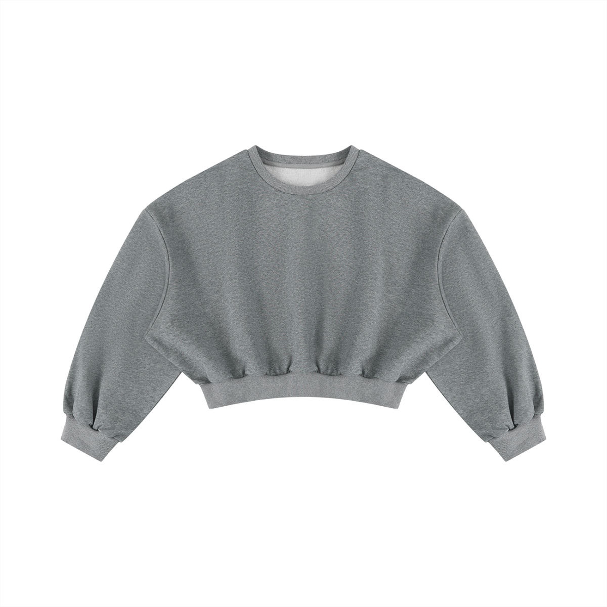 Women's Boxy Cropped Crewneck Sweatshirt – Oversized Casual Fleece Pullover