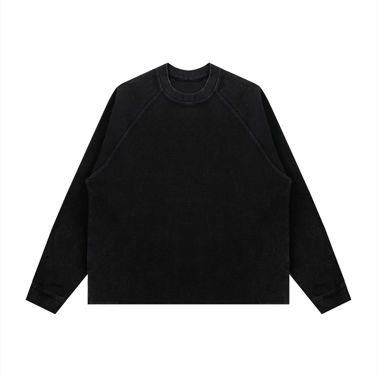 Unisex Vintage Wash Boxy Waffle T-Shirt – Oversized Textured Streetwear Tee