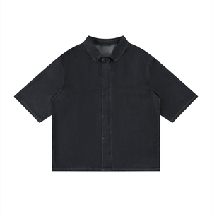 Unisex Vintage Wash Lyocell Drop Shoulder Shirt – Oversized Premium Button-Up