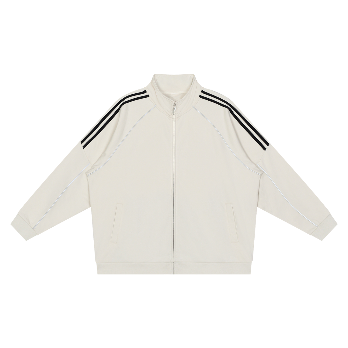 Reflection Striped Raglan Sleeve  Jacket