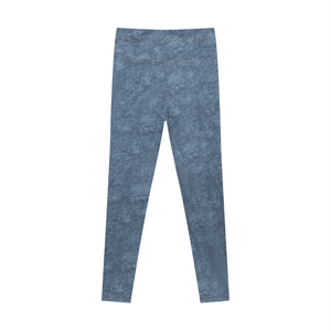 Women's Faux Denim Zip Fly Leggings – High-Waisted Stretch Jeggings