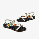 Women’s Studded Leather Flat Sandals – French-Inspired, Chic & Edgy | MYN2O