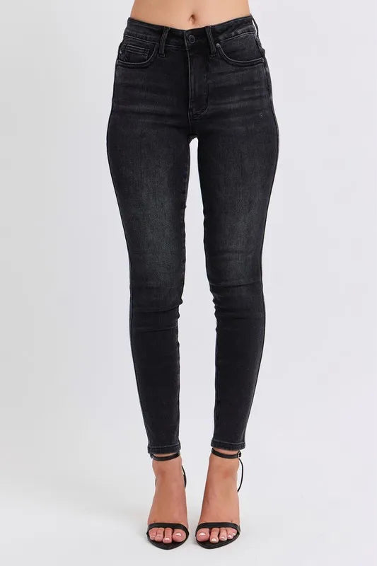 Judy Blue plus-size mid-rise tummy control skinny jeans in dark wash – MYN2O