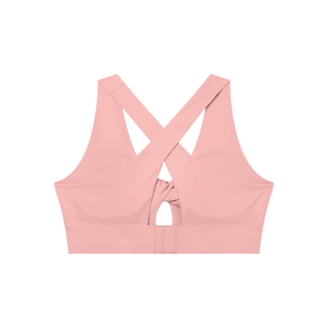 Women's Twist Front V-Neck Sports Bra – Seamless Medium Support Activewear Bra