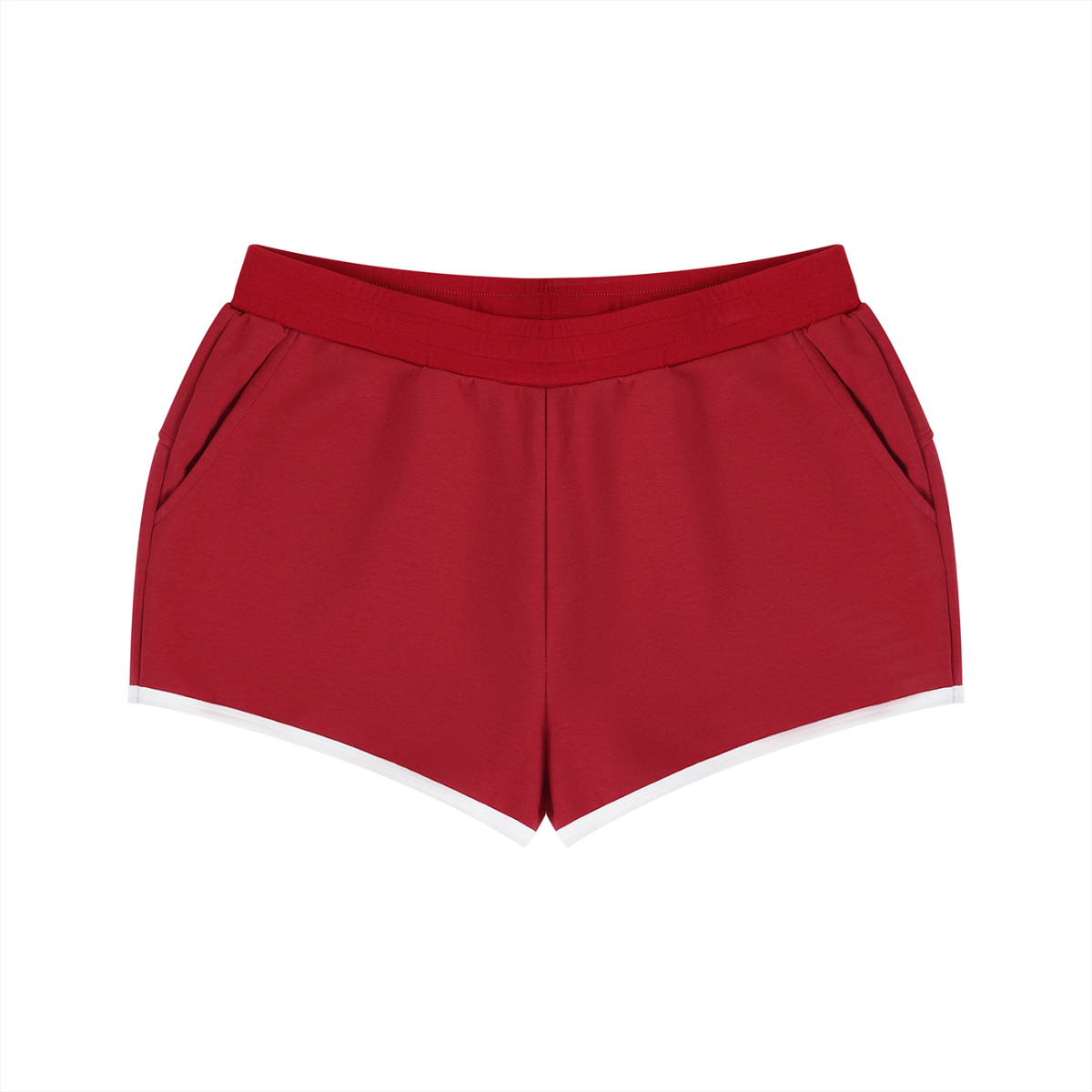 Women's Retro Contrast Trim Athletic Shorts – High-Waisted Activewear Shorts