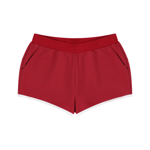 Women's Retro Contrast Trim Athletic Shorts – High-Waisted Activewear Shorts