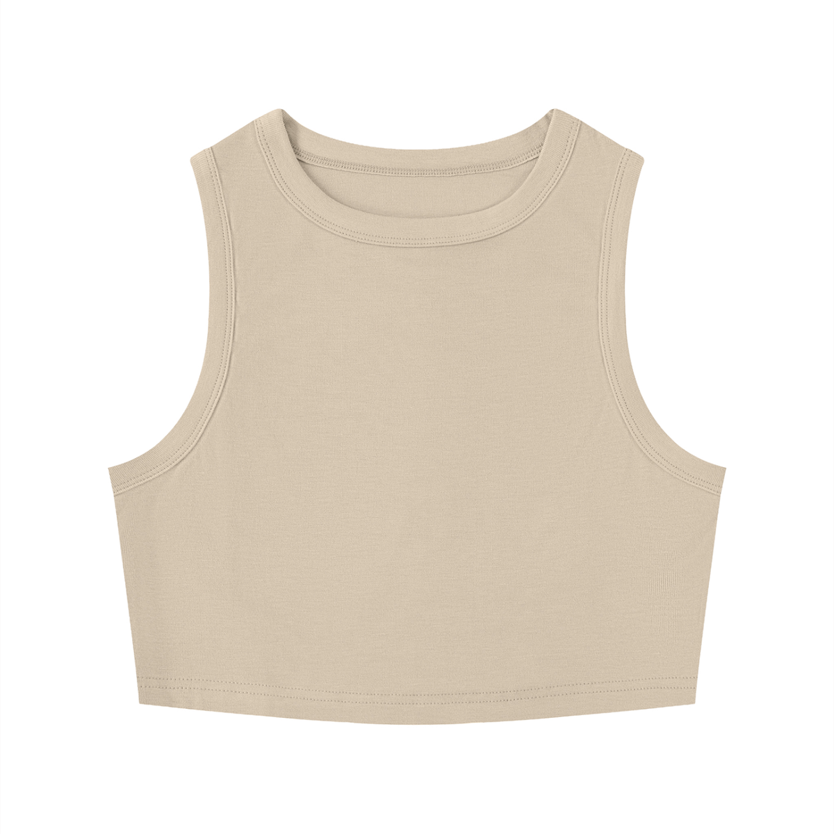 Women's Tight Crew Neck Crop Tank Top – Slim Fit Essential Sleeveless Top