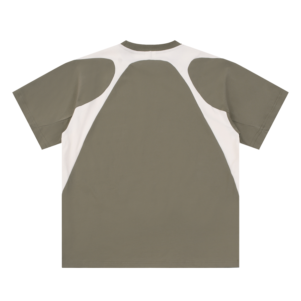 Contrast Panel Cotton T-Shirt