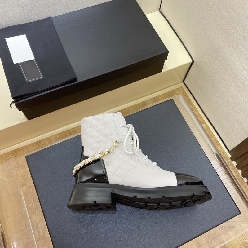 French Chunky Heel Ankle Boots with Chain – Chic, Edgy & Everyday Classic | MYN2O