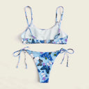Summer Flowers Print Bikini, sexy push-up swimsuit, beachwear for women
