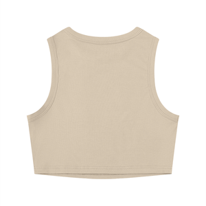 Women's Tight Crew Neck Crop Tank Top – Slim Fit Essential Sleeveless Top