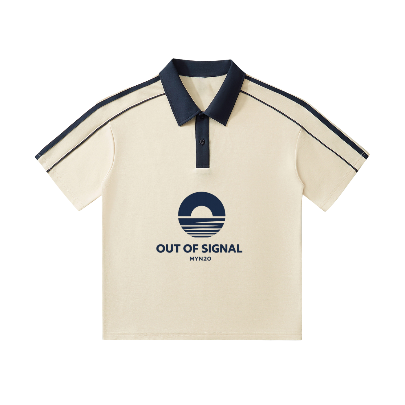 Contrast Collar Short-Sleeve Polo Shirt