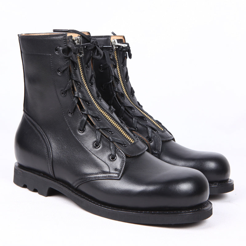 Women's Leather High-Top Round Toe Boots – Rugged, Stylish & Durable | MYN2O