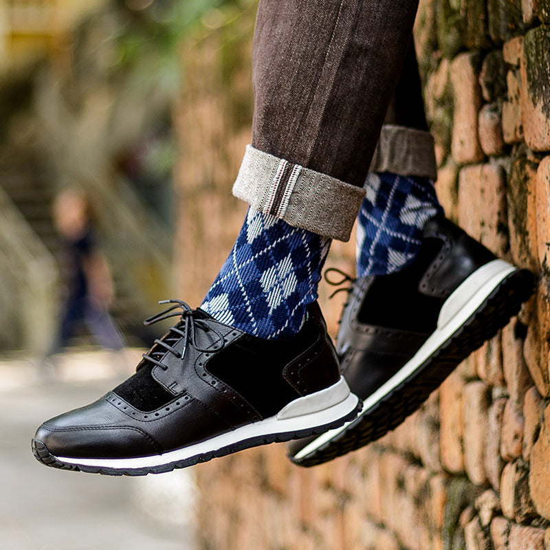 Men's handmade breathable sports low-top leather shoes