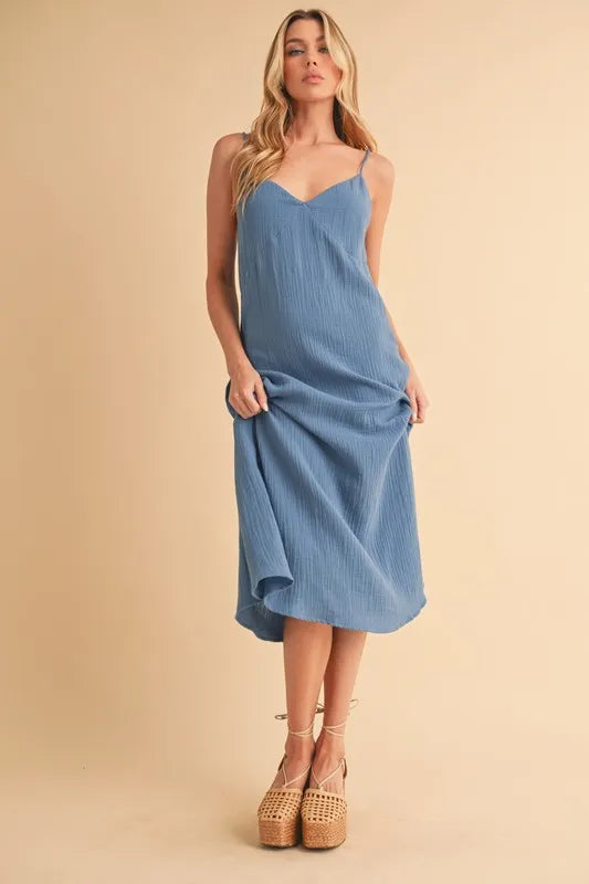 Aemi + Co Side Button Midi Cami Dress – MYN2O