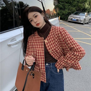 AutumnWinter British Retro Suit Short Long-Sleeve Top
