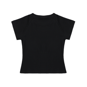 Solid Color Raglan Sleeve Crop Top