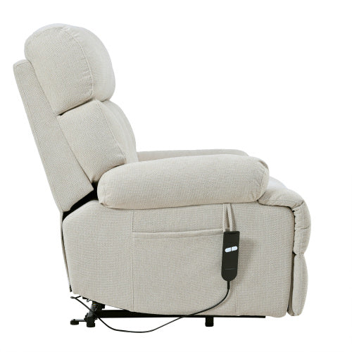 Oversized Power Lift Recliner Chair For Elderly, Electric Fabric Recliner Chair For Seniors, Home Theater Seating,Reclining Sofa Chair With Remote Control,Side Pocket ,Spacious Seat  Light Gray
