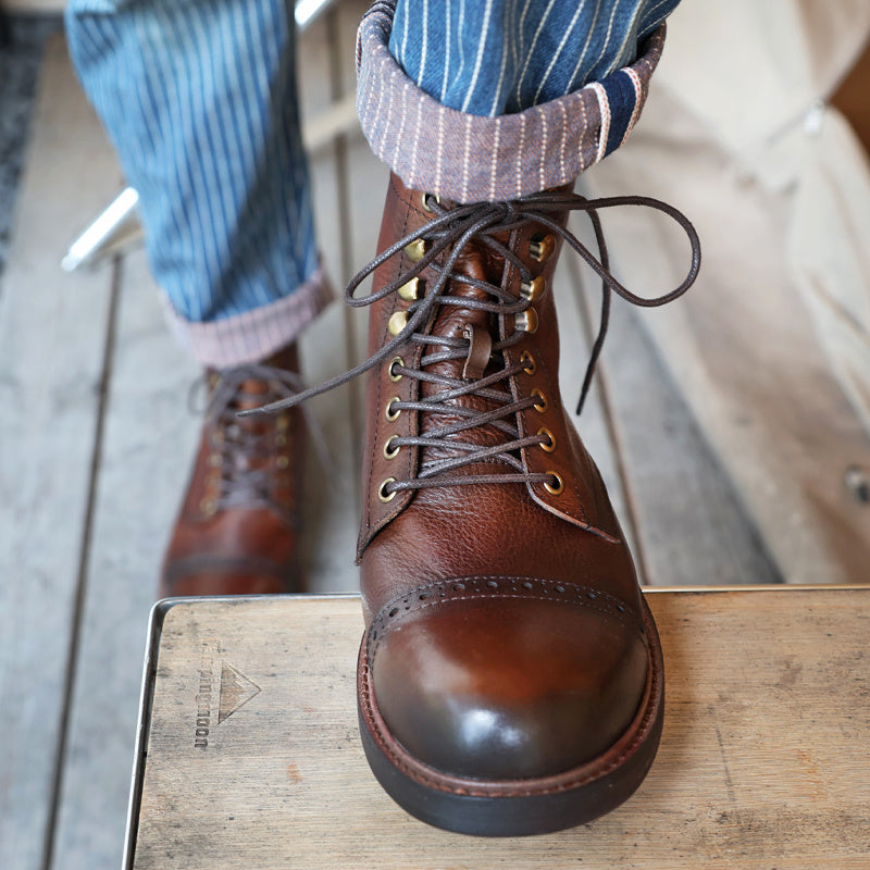 Men's Fashionable Casual Leather Shoes With Thick Soles