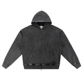 Snow Wash Oversized Zip-Up Hoodie