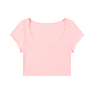 Women's Slim Cap Sleeve Crop T-Shirt – Fitted Everyday Essential Top